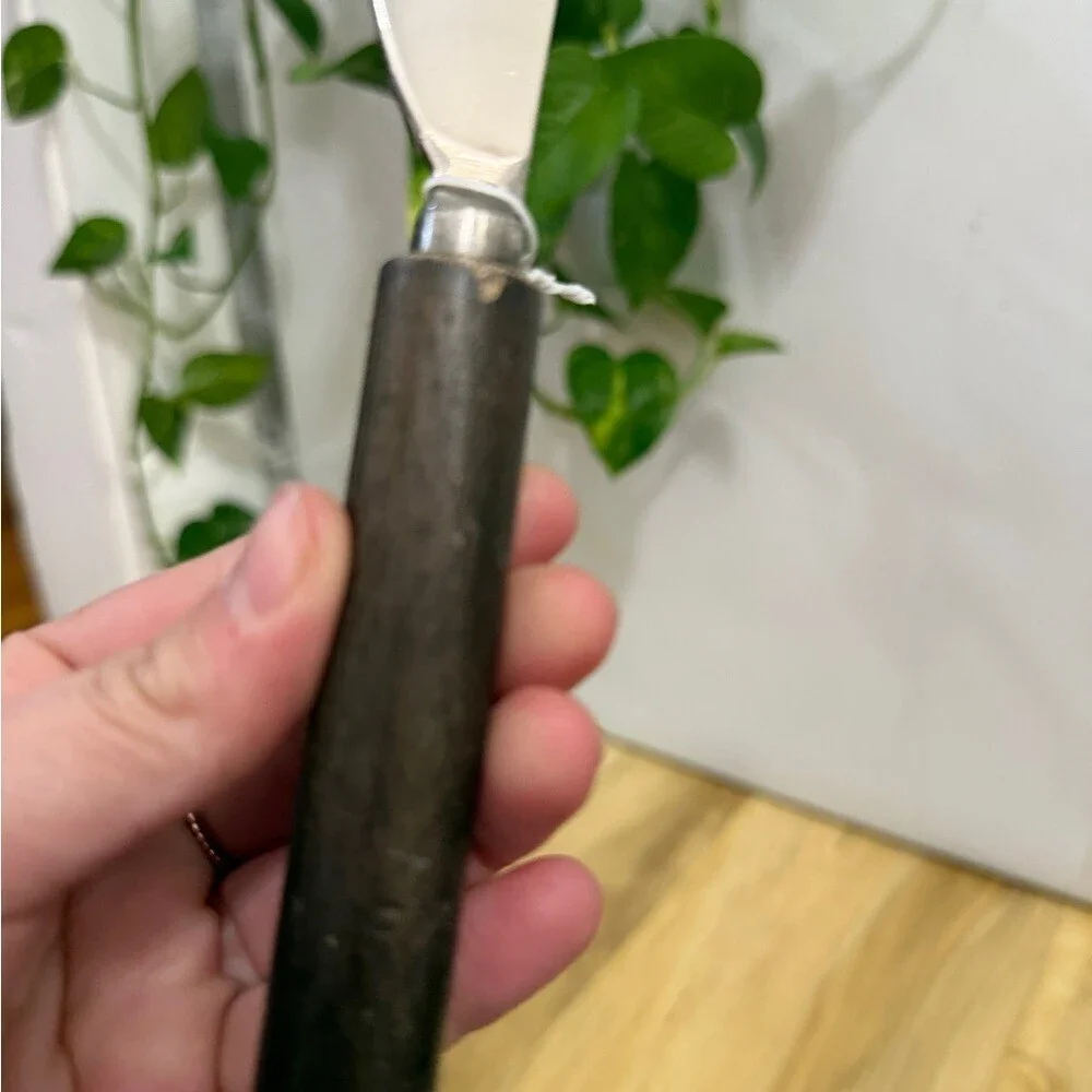 Silver and Brown Spreader Knife